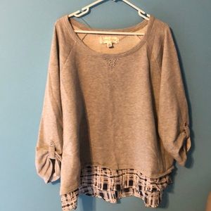 French Laundry sweatshirt with flounce hem size 3X